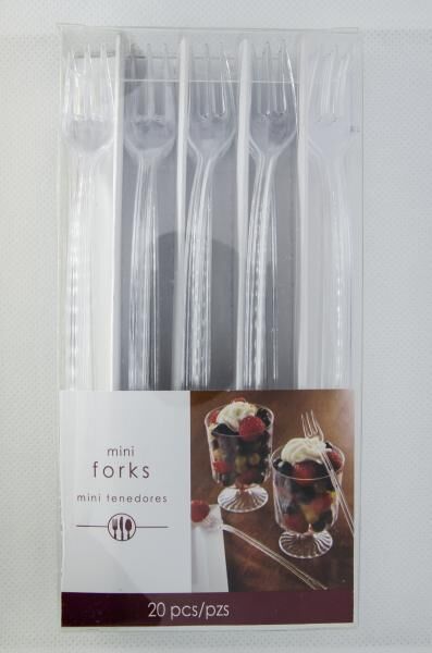 Amscan robuste Langstielgabeln 20er, transparent f Party