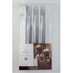 Amscan robuste Langstielgabeln 20er, transparent f Party