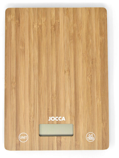 Jocca digitale Küchenwaage aus Bambus mit LCD Display und Tragkraft bis 5kg Waage Speisenwaage Küchenausstattung Küche backen kochen