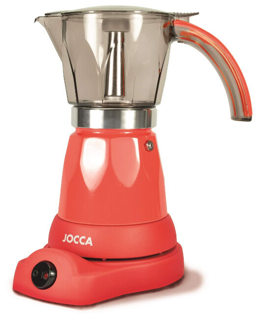 Jocca elektrische Espresso Kaffeemaschine in rot für bis zu 6 Tassen mit 360° drehbarem Kopf Espressokocher Küche Cafe Italien Edelstahl