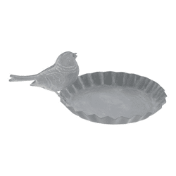 Vogeltränke, Metall, grau, ca. 12cmD