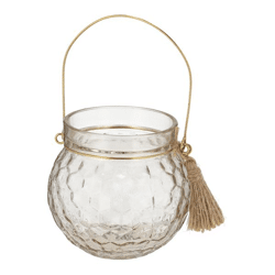 Windlicht Glas mit Bügel, 10cmH