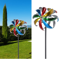 Windrad Turbine, doppelt, bunt, ca. 168cmH