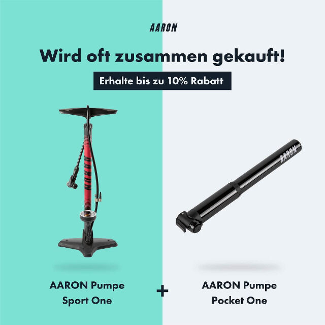 AARON Luftpumpe Sport One in Rot Fahrrad-Stand-Pumpe für alle Ventile mit Manometer Ballpumpe Luftmatratze Autoreifen Auto kfz Urlaub Sport 
