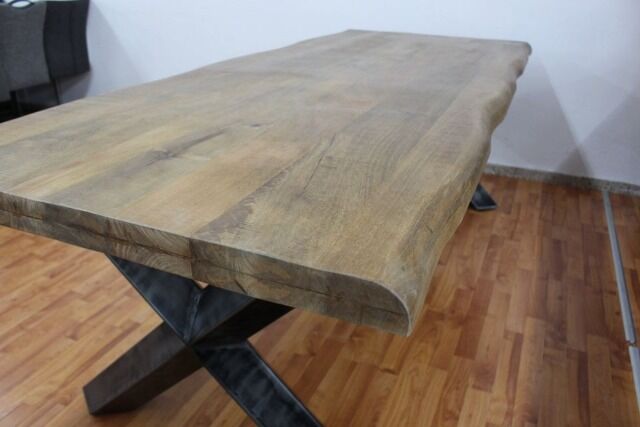 Esstisch Mango Massivholz + Metall Gestell Industie Look 240x100cm 