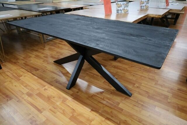 Esstisch Tisch + ECHT HOLZ MANGO Lackiert + Spider Gestell 200x100cm 