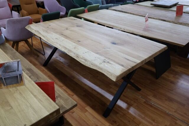 Esstisch Tisch + Massivholz Eiche + VOLL HOLZ 4cm 260x100cm 