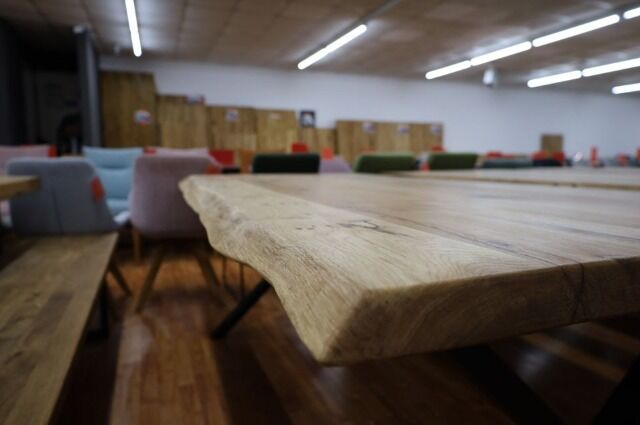 Esstisch Tisch + Massivholz Eiche + VOLL HOLZ 4cm 200x100cm 