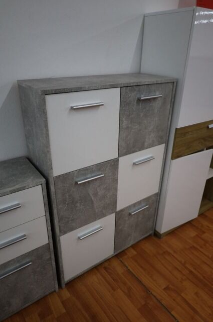 Kommode + Schubladen + Ablageflächen + Beton Optik
