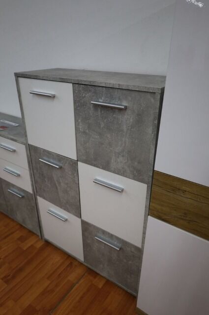 Kommode + Schubladen + Ablageflächen + Beton Optik
