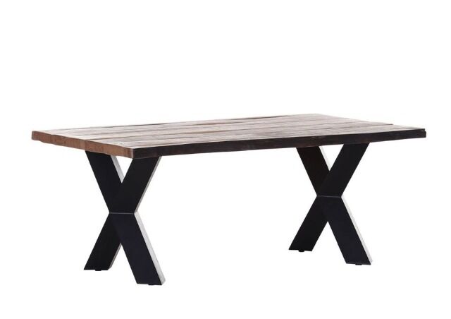 Couchtisch + Massivholz + Baumkante + Metall Gestell110x46x70 