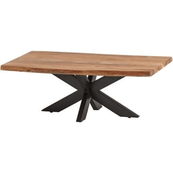 Couchtisch + MASSIVHOLZ Akazie BK + 4cm VOLL + Spider Gestell