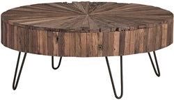 Couchtisch Tisch + MASSIVHOLZ Altholz + RUND 110cm 