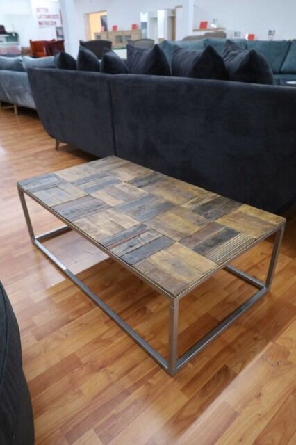 Couchtisch Tisch + Metall Gestell + MANGO 110x60x36,5 cm 