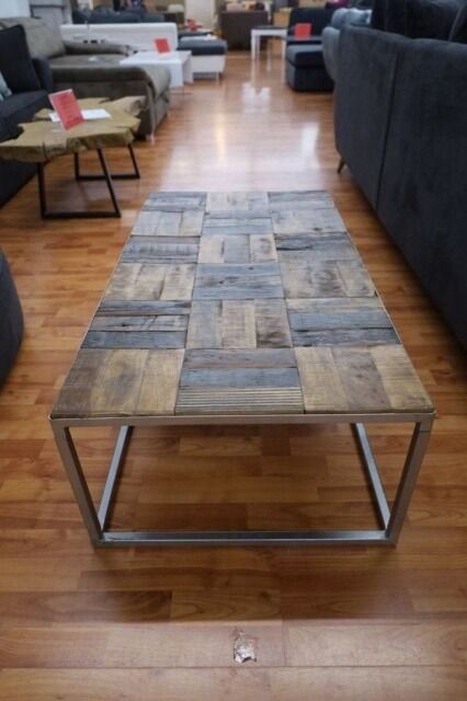 Couchtisch Tisch + Metall Gestell + MANGO 110x60x36,5 cm 