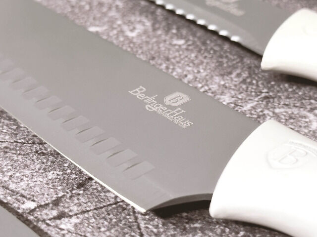 Berlinger Haus BH/2834 Aspen Collection Messer Set 6-tlg. in Grau  Kochmesser Brotmesser Santokumesser Allzweckmesser Schälmesser Küche 