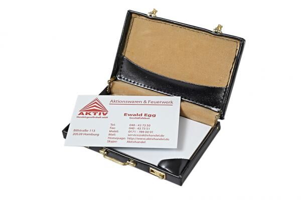 Visitenkarten Kreditkarten - Koffer, Tasche Etui in schwarz Kunstleder