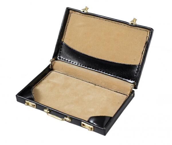 Visitenkarten Kreditkarten - Koffer, Tasche Etui in schwarz Kunstleder