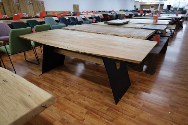 Esstisch Tisch + Schweizer Kante + Massivholz Eiche 220x100cm