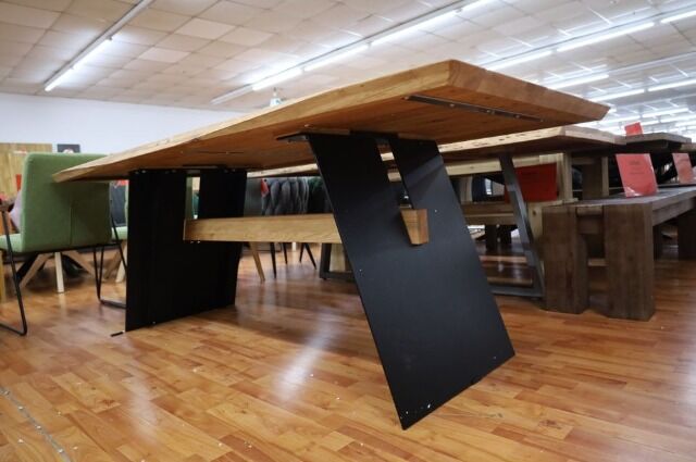 Esstisch Tisch + Schweizer Kante + Massivholz Eiche 240x100cm 