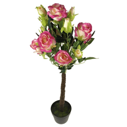 ARTIFICIAL ROSE TREE IN POT WITH LED LIGHTS – 90CM