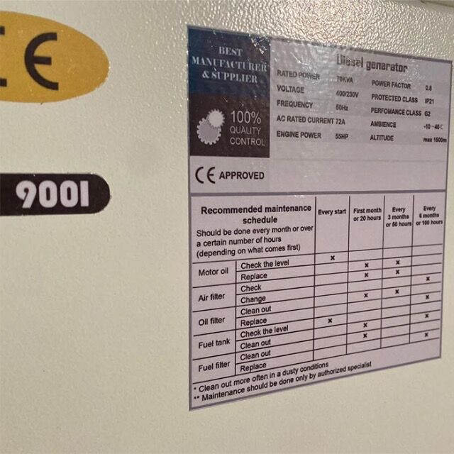 DIESEL GENERATOR – 70KVA – 400/230V – 50HZ – IP21 – WHITE