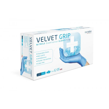 Velvet Grip Nitril puderfreie Untersuchungshandschuhe | 100er Box | 100% reines Nitril | Premiumqualität