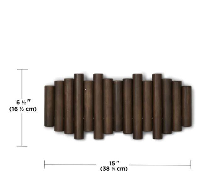 Umbra Picket mit 5 Garderobenhaken 1011471-746 walnussfarben Garderobenleiste Garderobe Kleiderhaken Wandhaken Tasche Mütze Schal Jacke