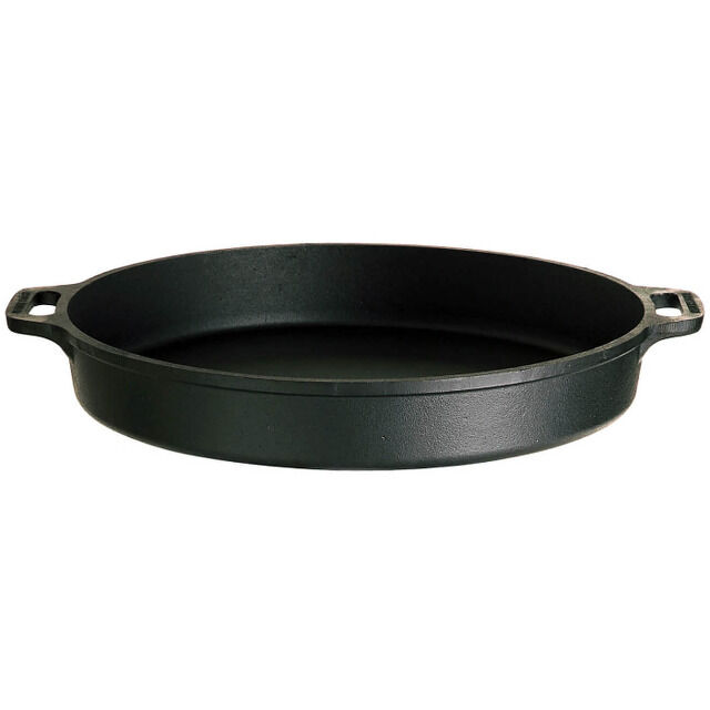 Gusseisenkuss Ø 40 cm Pfanne aus Gusseisen Gusseisenpfanne in Schwarz Grillpfanne Pfanne Grillzubehör Grillen Servierpfanne Induktion