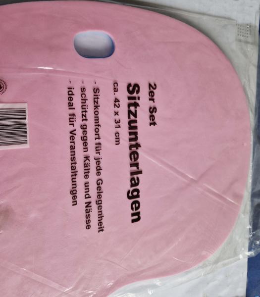 Sitzunterlagen 42 x 31 cm 2er Set farblich sort.