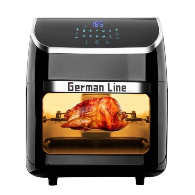 XXL Heißluftfritteuse 12 Liter I Heißluftofen 4-8 Personen I Heißluft Fritteuse & Ofen I Fritteuse I ohne Öl I Backen + Grillen + Frittieren