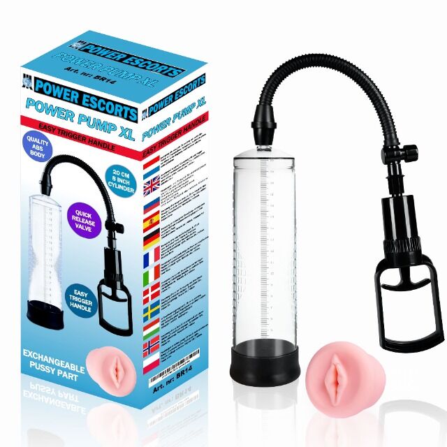 Power Escorts Power Penis Pump XL  Extra Exchangable Pussy - BR14