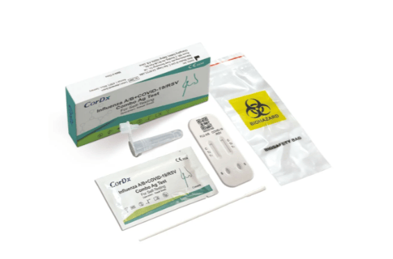 CorDx RSV+Influenza A/B+Covid-19 Combo Ag Test, Selbsttest