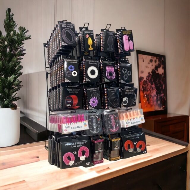 Power Escorts 150 Pieces Mix Products Including Freestanding Metal Counter Display