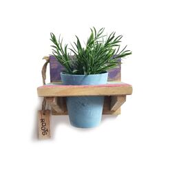 „Roots“ hängende Joy-Topfregale aus Holz (14 cm) mit 1 Artstone-Topf