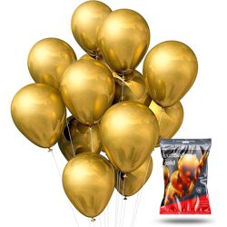 50x Luftballons Gold - 35 cm - Kein Plastik -100 % Bio & recyclebar - Helium geeignet metallic Deko Dekoration zur Befüllung mit Ballongas