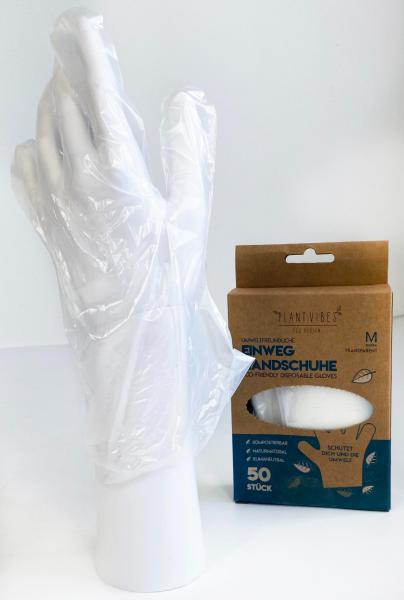 Einweghandschuhe Bio Transparent, Gr. M, Großhandel, Einweghandschuhe kaufen Restposten Palettenware