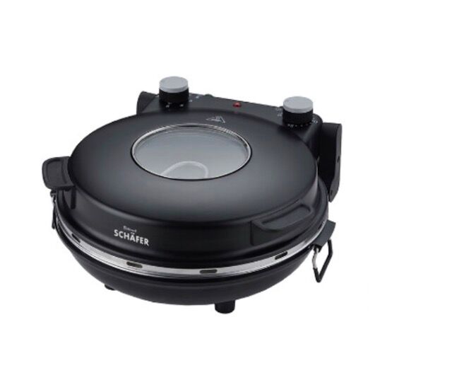 Pizzaoffen 32cm mit Zubehör, schwarz matt