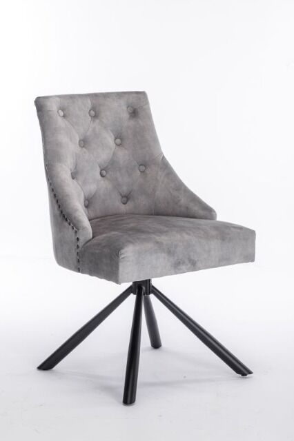 Esszimmerstuhl Stuhl + Chesterfield + Samst Stoff +Drehbar