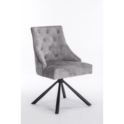 Esszimmerstuhl Stuhl + Chesterfield + Samst Stoff +Drehbar