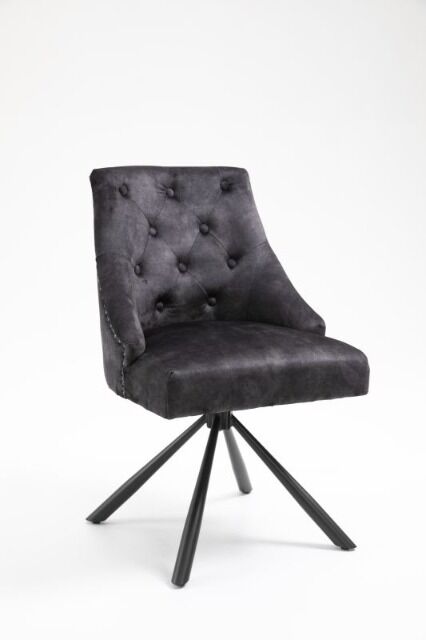 Esszimmerstuhl Stuhl + Chesterfield + Samst Stoff +Drehbar