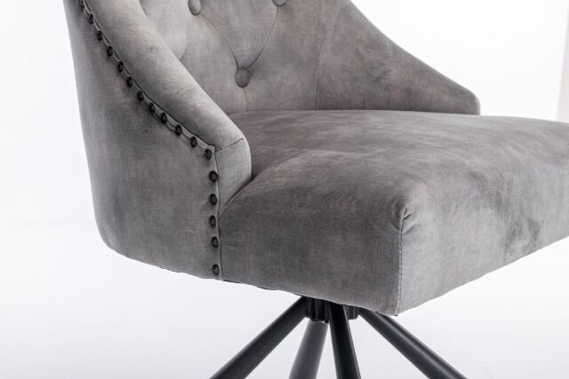 Esszimmerstuhl Stuhl + Chesterfield + Samst Stoff +Drehbar