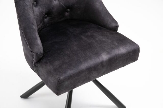 Esszimmerstuhl Stuhl + Chesterfield + Samst Stoff +Drehbar