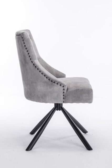 Esszimmerstuhl Stuhl + Chesterfield + Samst Stoff +Drehbar