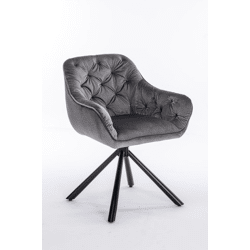 Esszimmerstuhl Stuhl + Samt Stoff + Drehbar + Chesterfield
