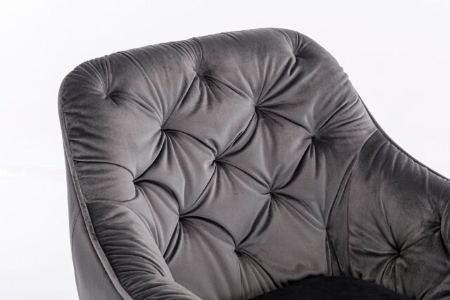 Esszimmerstuhl Stuhl + Samt Stoff + Drehbar + Chesterfield