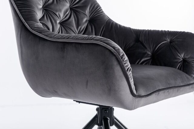 Esszimmerstuhl Stuhl + Samt Stoff + Drehbar + Chesterfield