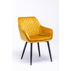 Esszimmerstuhl Stuhl + Samt Stoff + Metall Gestell