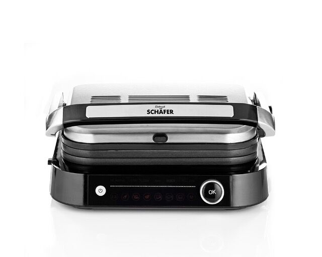 Kontaktgrill mit LED-Display schwarz