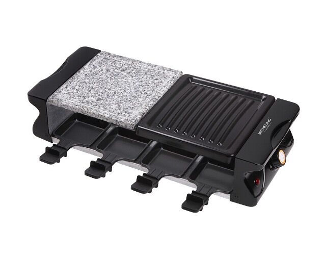 Raclette Grill für 8 Personen mit Stein- und Granitplatte 1200 Watt